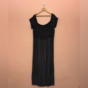 City Chic Size 24 Black Patterned Lightweight Maxi Dress